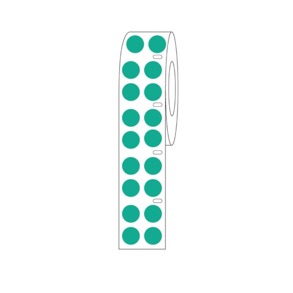 DirThermal Cryo Label 9.5mm Dots for 1.5ml Tubes/Vials Green Roll Form